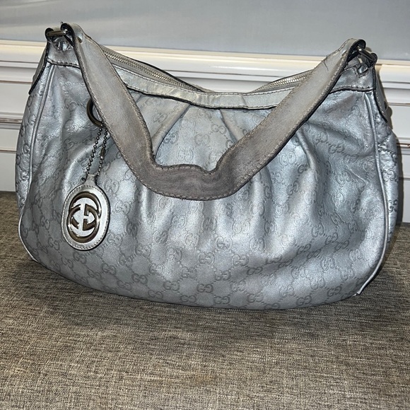 Gucci Handbags - Metallic silver Gucci shoulder bag